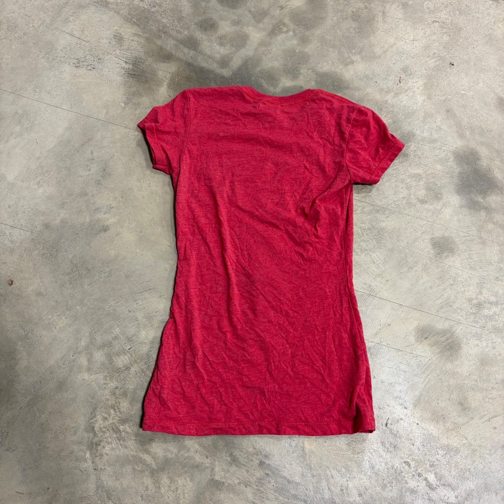 Peanuts Snoopy LOL Graphic T-Shirt Red Heathered Slim Fit Crew Neck Womens M - Picture 6 of 6